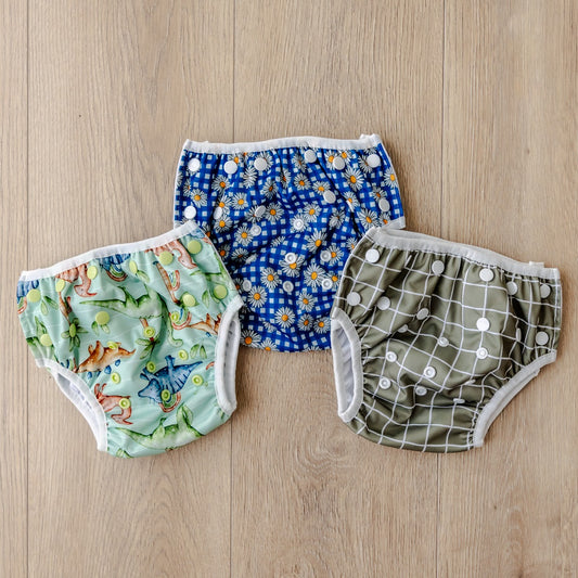 Bear & Moo Reusable Swim Nappies | Daisy Gingham print