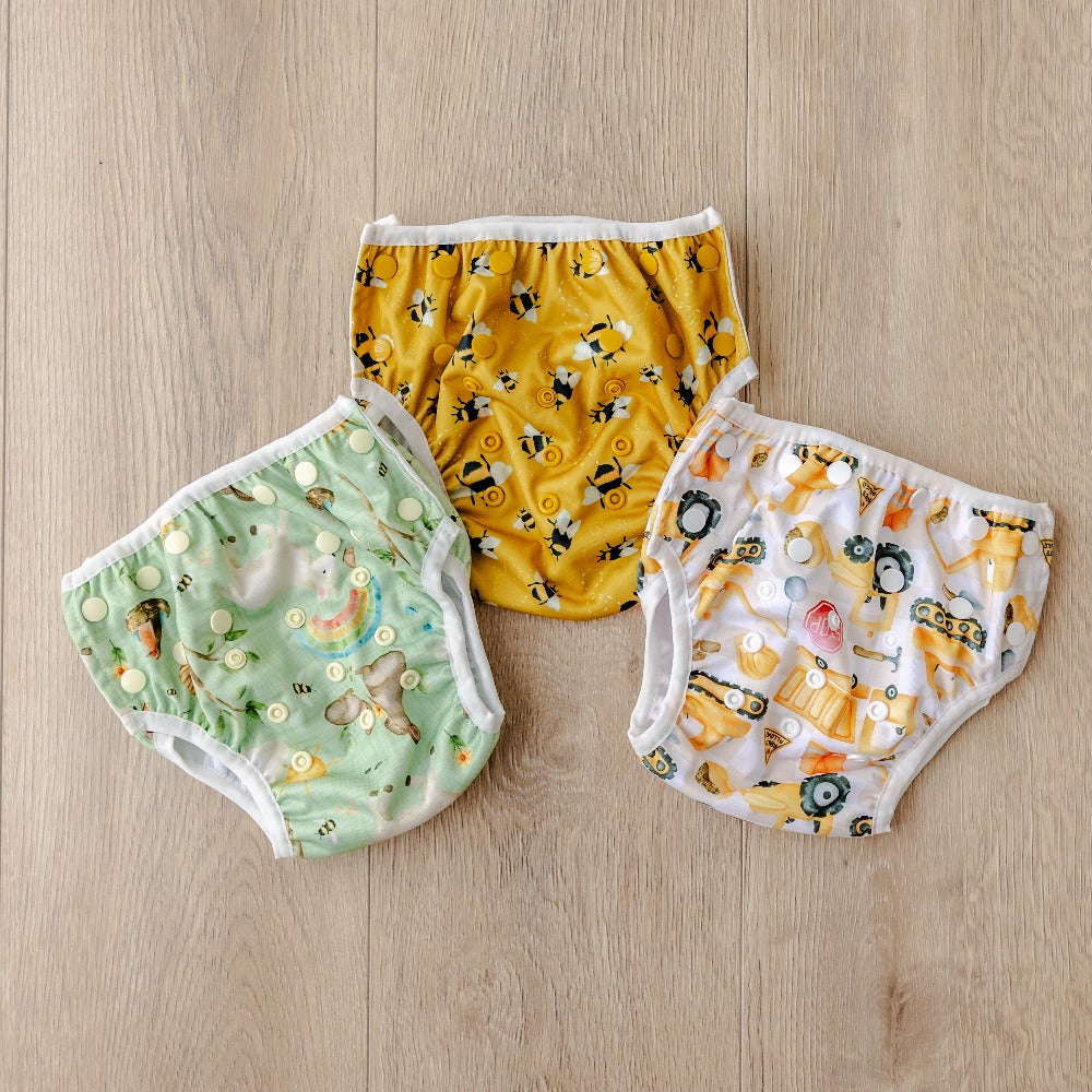 Bear & Moo Reusable Swim Nappies | Busy Bees print