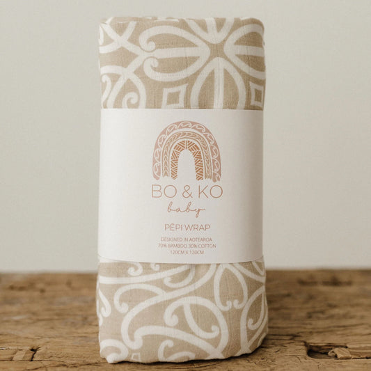 BO & KO Baby Māori Pēpi Wrap | Mauve available at Bear & Moo