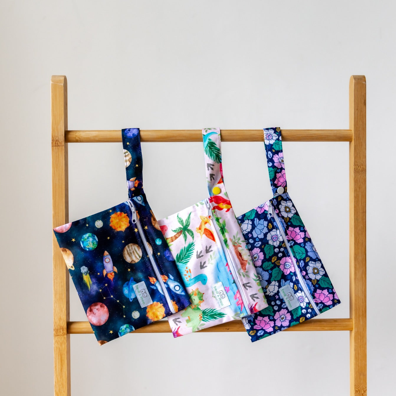 Bear & Moo Mini Wet Bag | Space Rockets