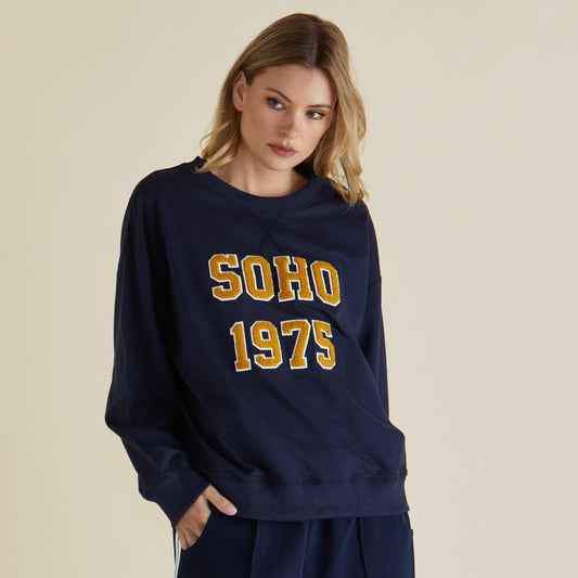 Betty Basics South Sweat | Navy available at Bear & Moo