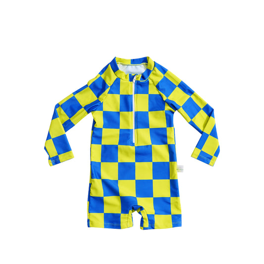 Emerson Swimsuit | Beach Check (Large Print)