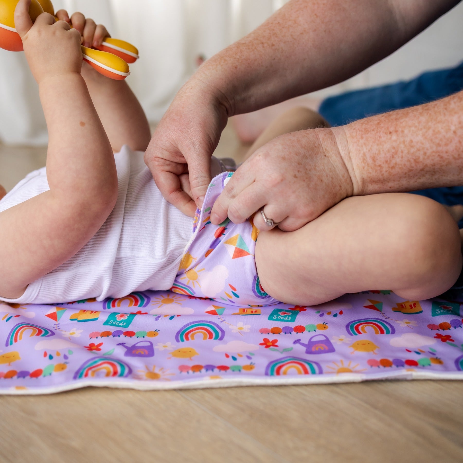 Bear & Moo Spring Garden Reusable Change Mat