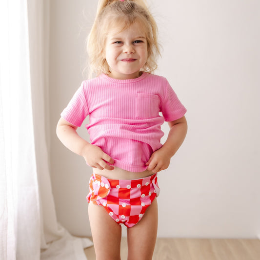 Raspberry Slice Cloth Nappy | One Size Fits Most