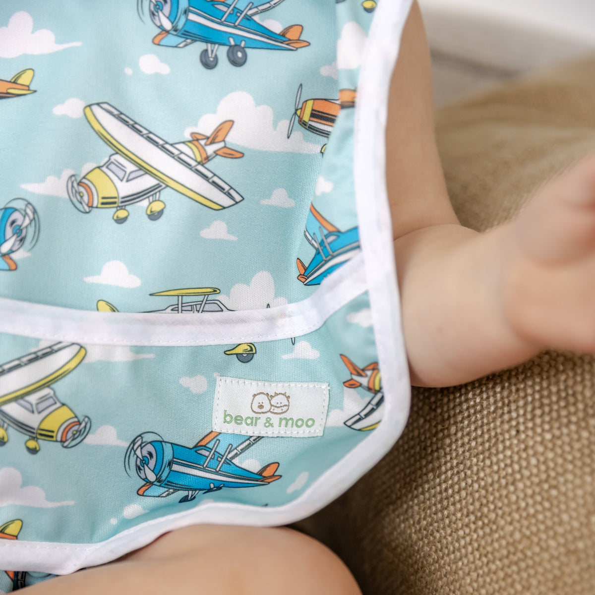 Flyer Bibs Classic Bib | Baby & Toddler Feeding Bibs | Bear & Moo | High Flyers