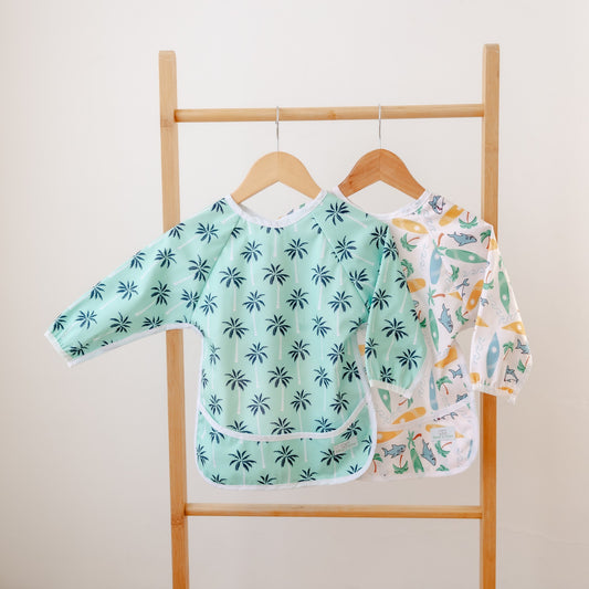 Sleeved Bib | Mint Tropics