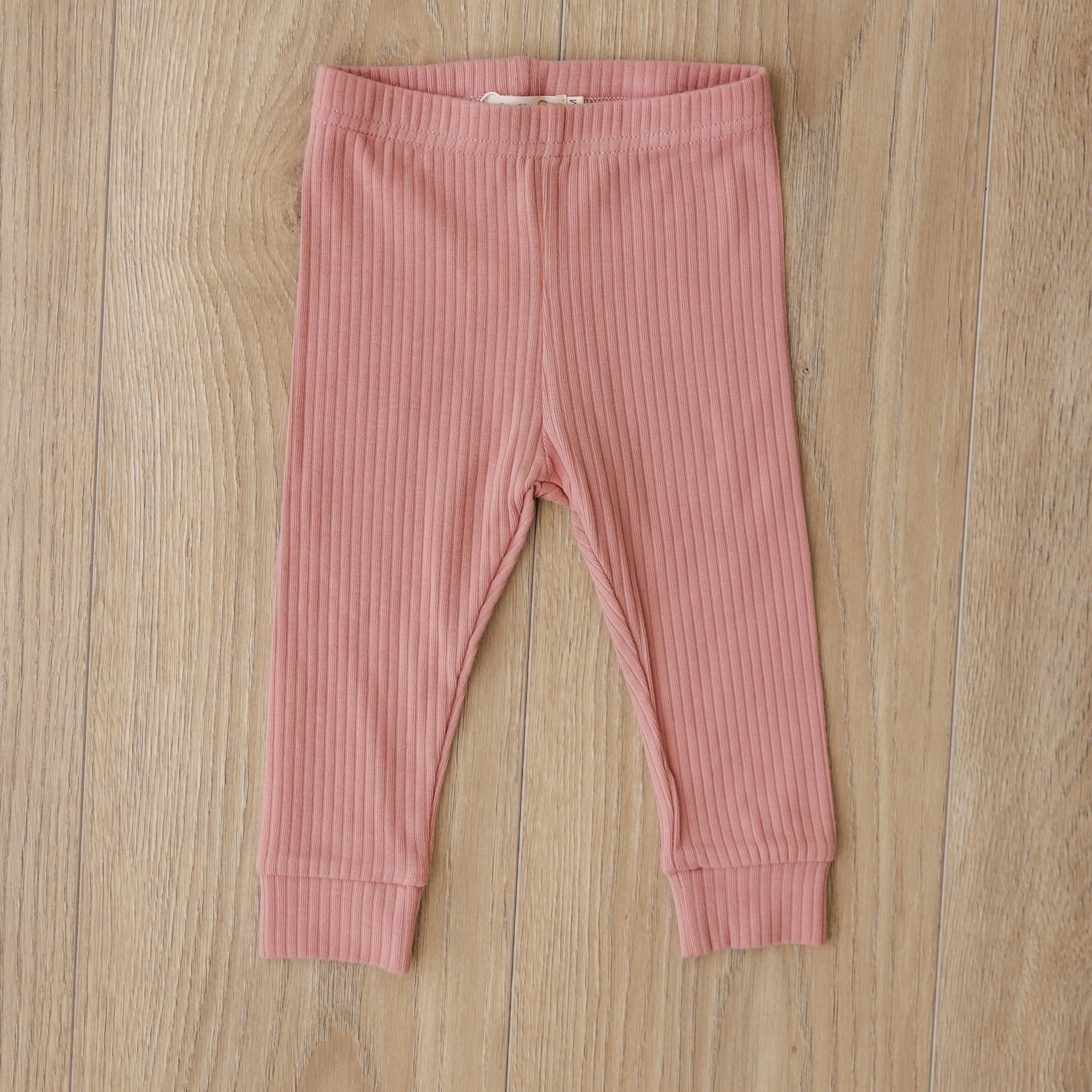 Hello Poppet Ribbed Leggings in Rose available at Bear & Moo