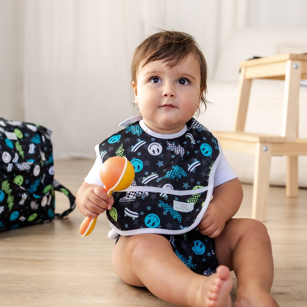 Bear & Moo Classic Bib | Waterproof Reusable Bib | Too Cool print