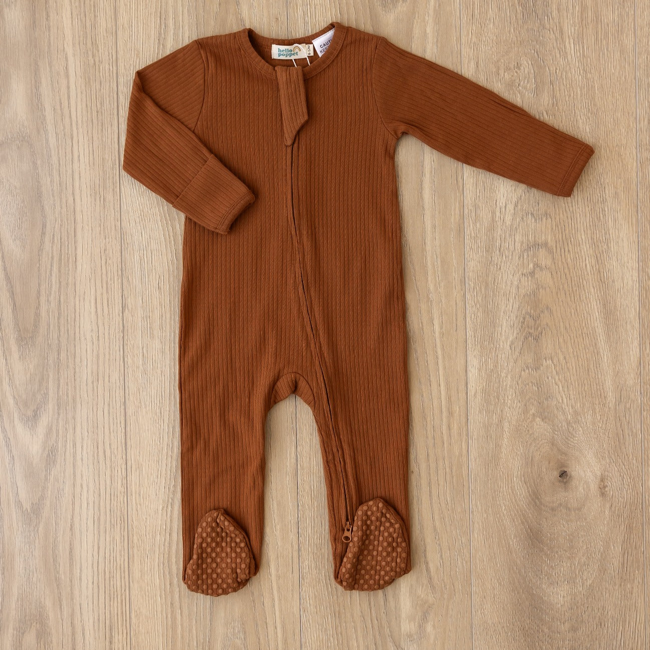 Hello Poppet Original Ribbed All in One Long Sleeve from Bear & Moo