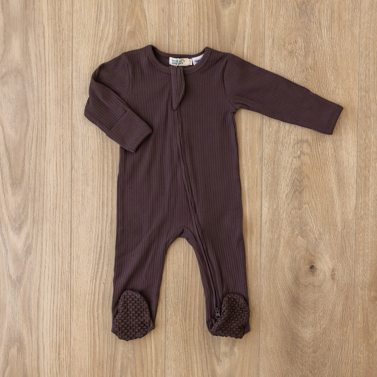 Hello Poppet Original Ribbed All in One Long Sleeve from Bear & Moo