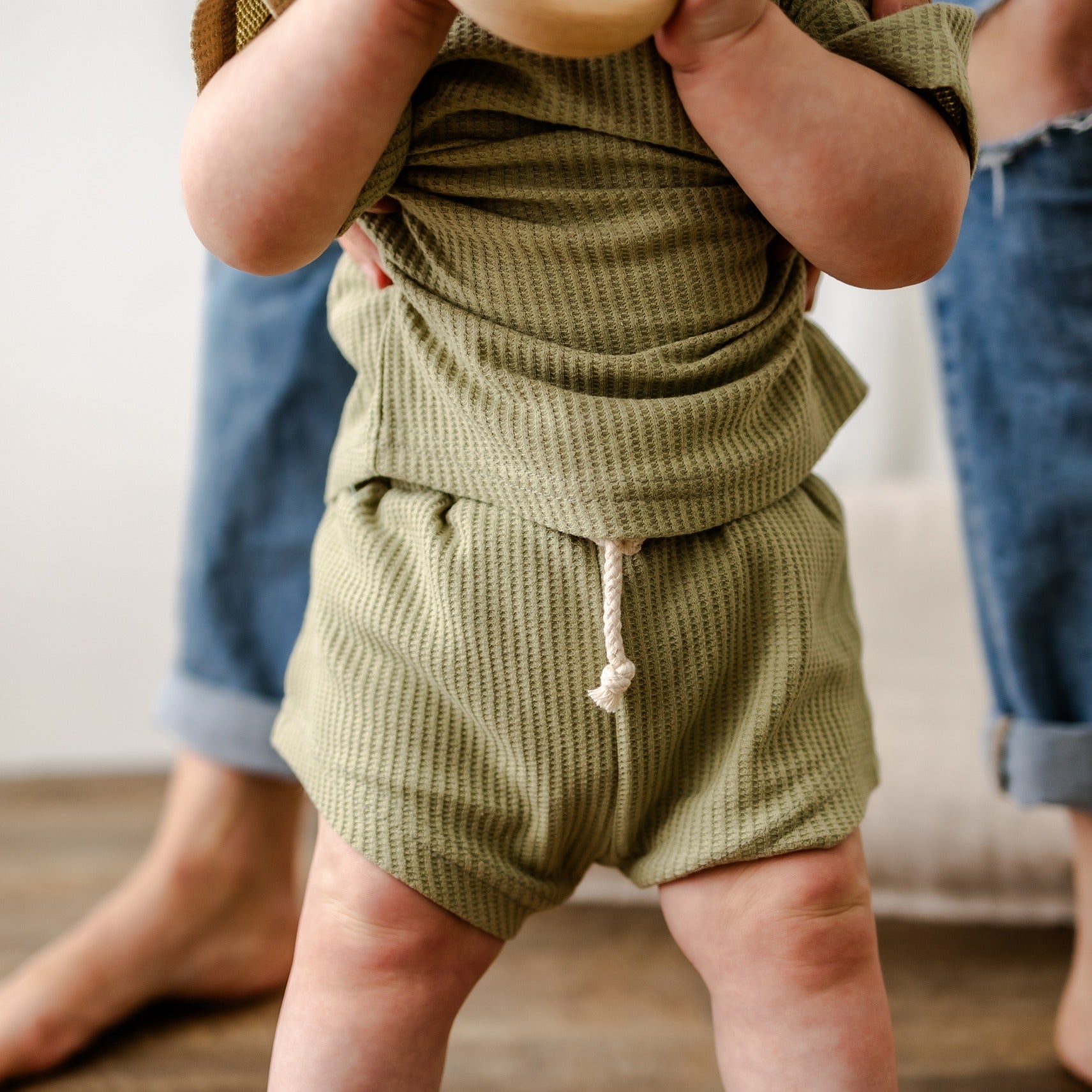 Hello Poppet Relaxed Waffle Set with organic cotton available at Bear & Moo