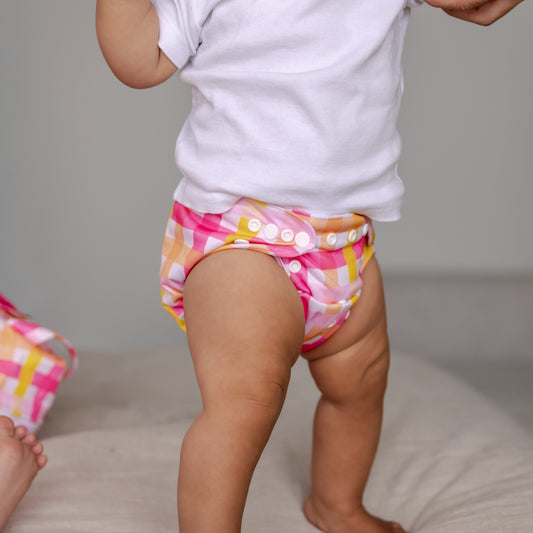Sherbet Gingham Cloth Nappy | One Size Fits Most
