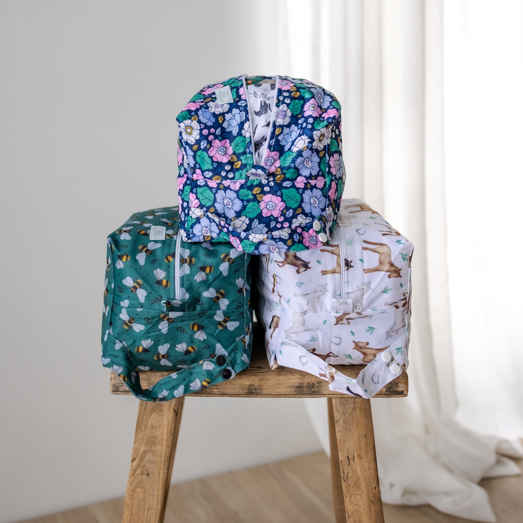 Bear & Moo Nappy Pod | Retro Vintage Blooms