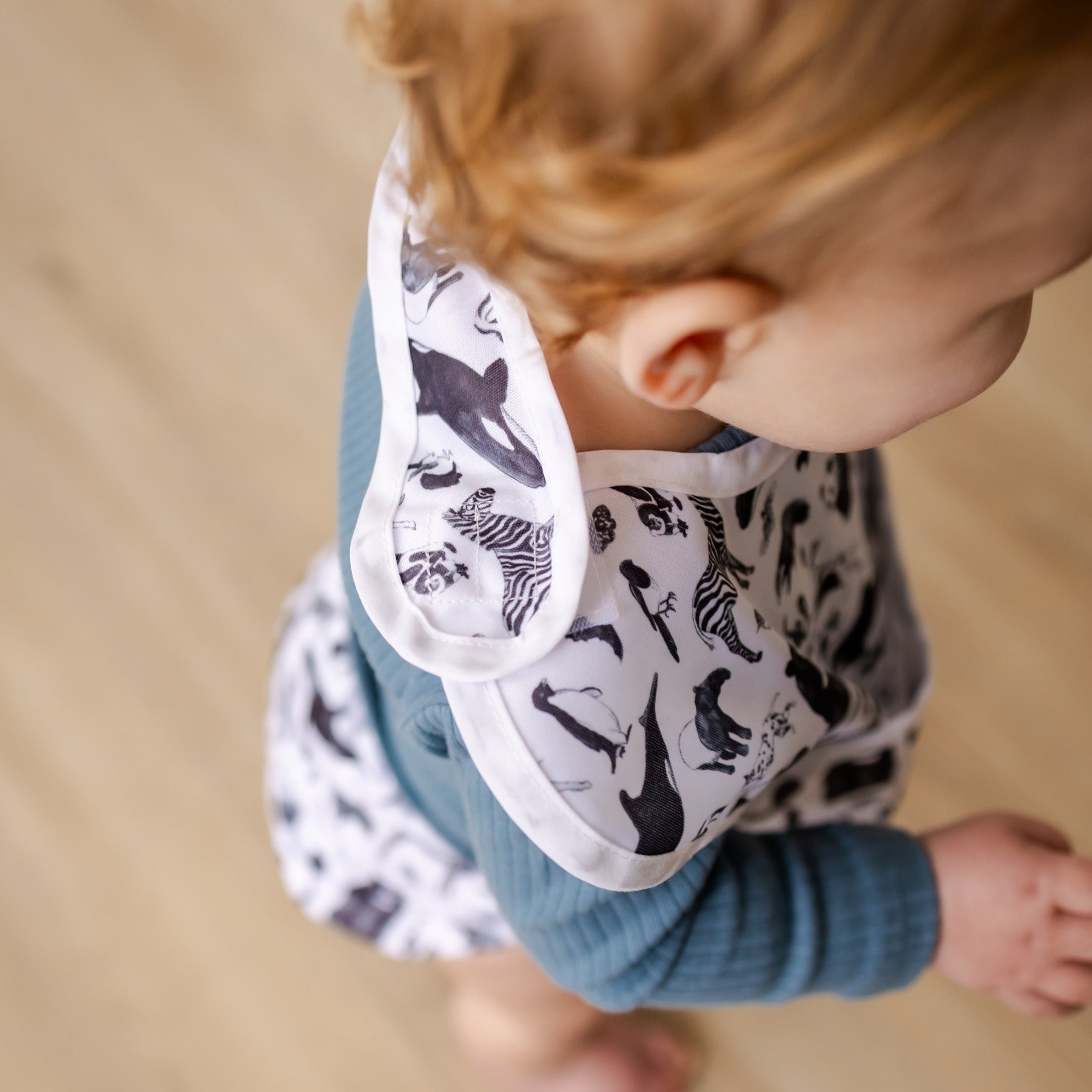 Bear & Moo Classic Bib | Monochrome Animals