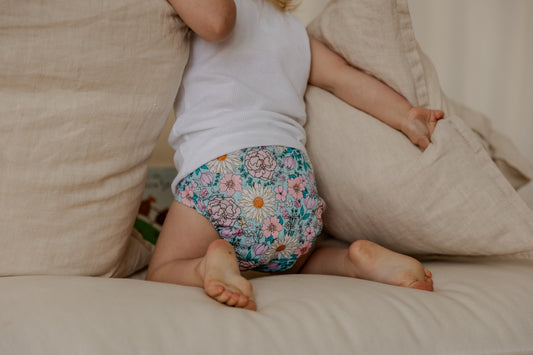 Boho Floral Cloth Nappy | One Size Fits Most