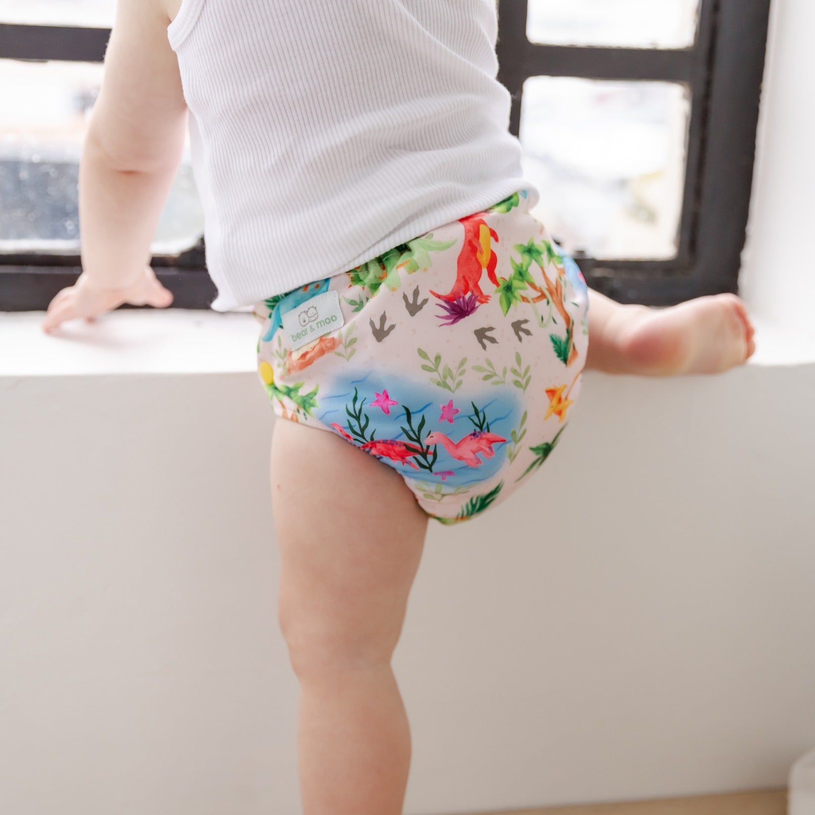 Bear & Moo Prehistoric Reusable Cloth Nappy | One Size Fits Most