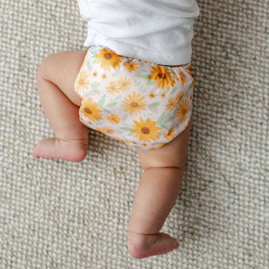 Sweet Sunflowers Cloth Nappy | One Size Fits Most