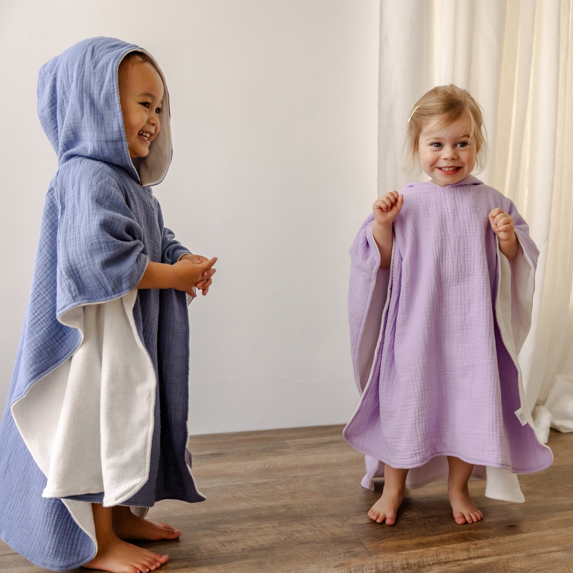 Hello Poppet Poncho | Organic Cotton Hooded Towel available at Bear & Moo