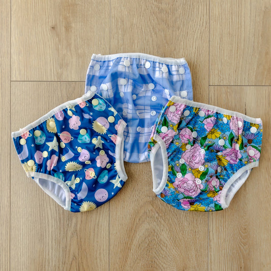 Periwinkle Gingham Swim Nappy