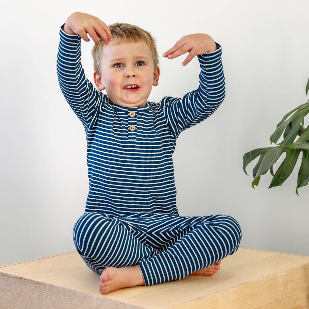 Hello Poppet Ribbed Pyjamas available at Bear & Moo
