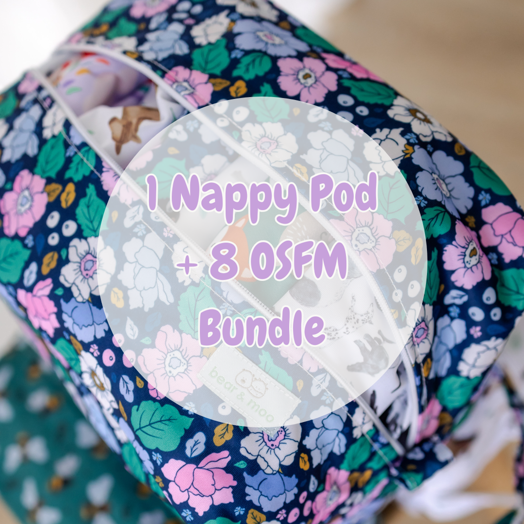 Nappy Pod + 8 OSFM Nappies Bundle | Bear & Moo Buy & Save