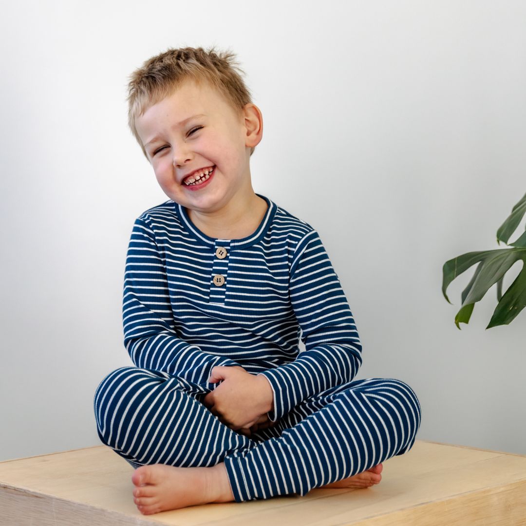 Hello Poppet Ribbed Pyjamas available at Bear & Moo