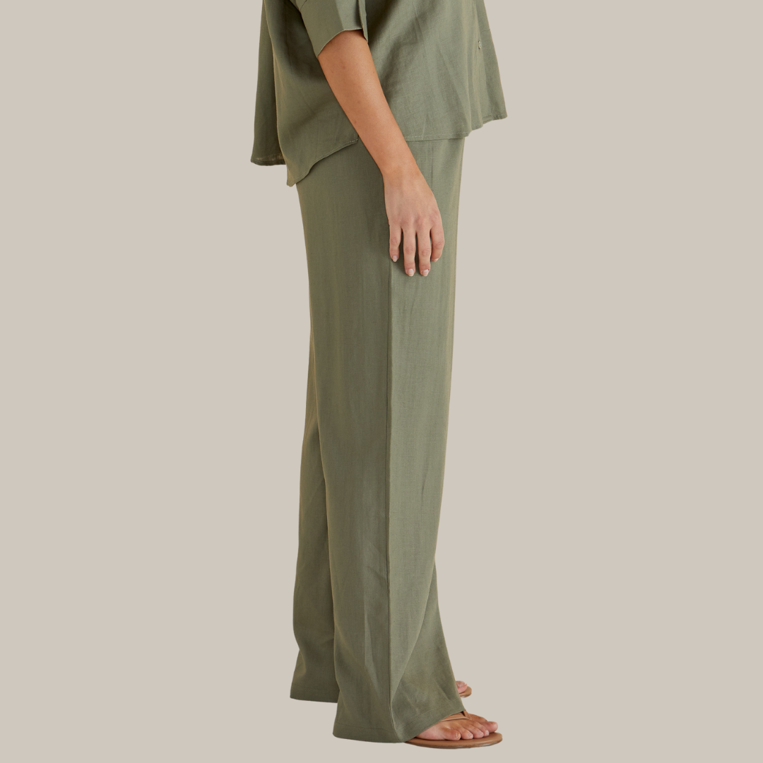 Betty Basics Zaza Relax Pant | Olive available at Bear & Moo