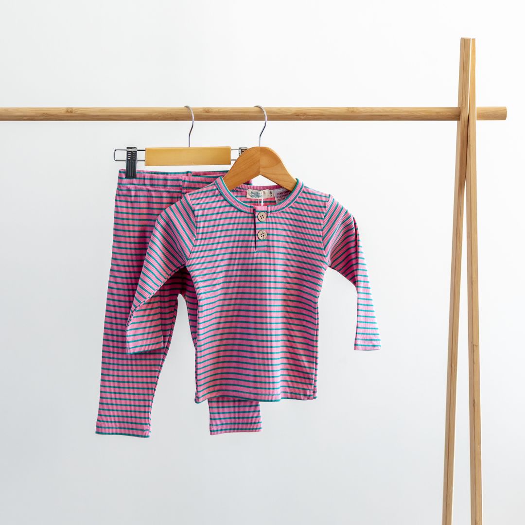 Hello Poppet Ribbed Pyjamas available at Bear & Moo