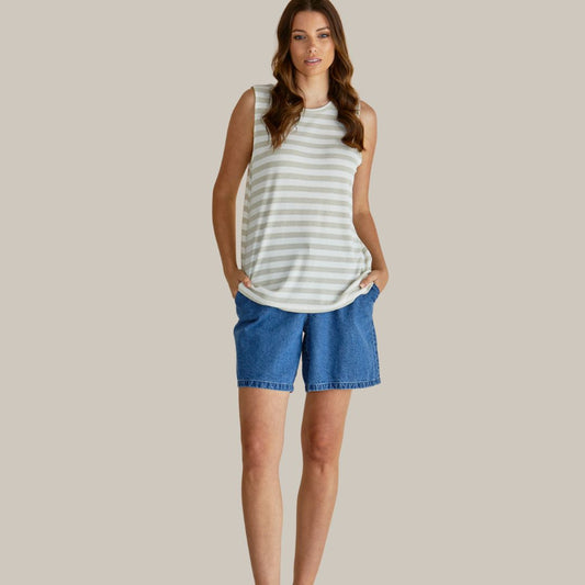 Positano Tank | Gold Stripe