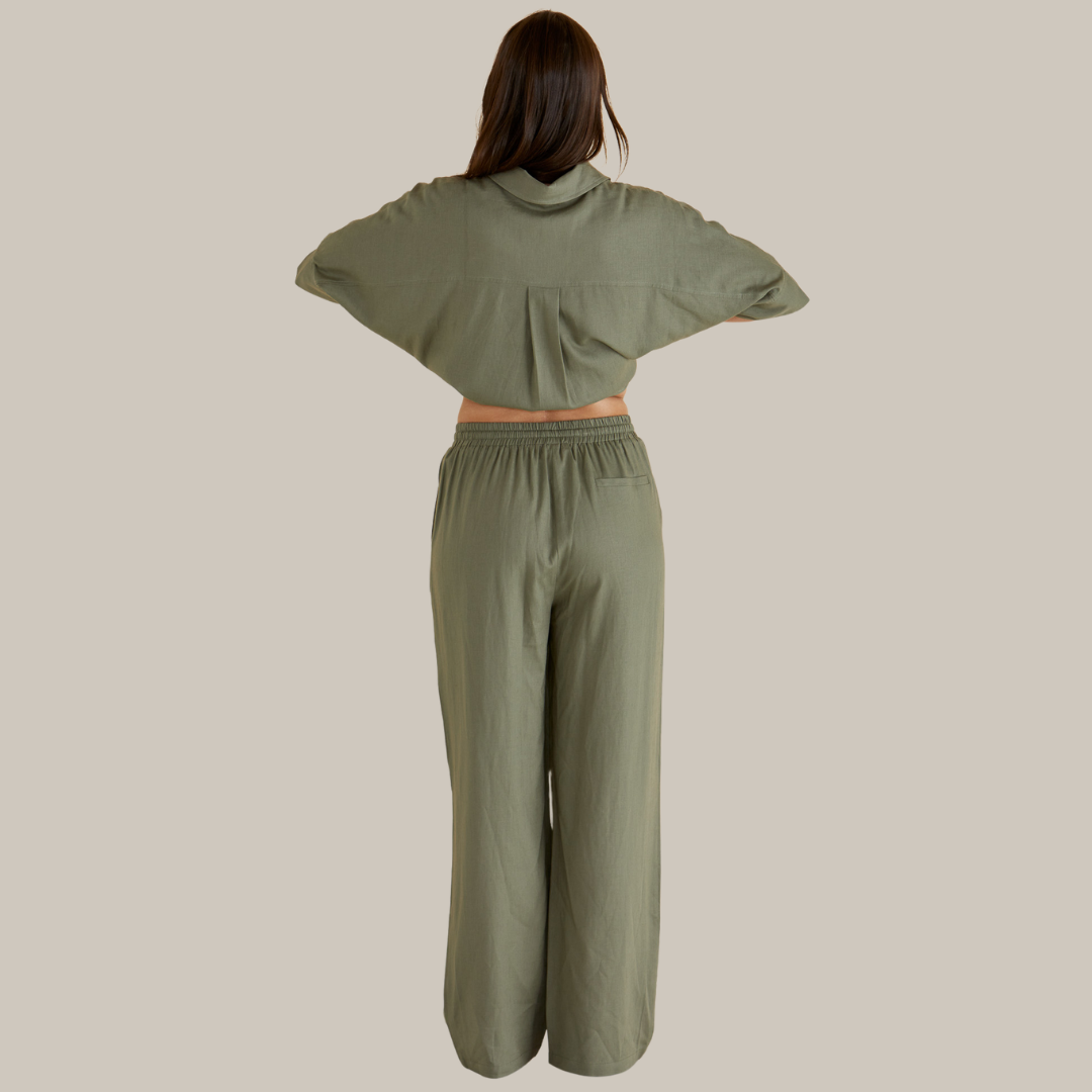 Betty Basics Zaza Relax Pant | Olive available at Bear & Moo