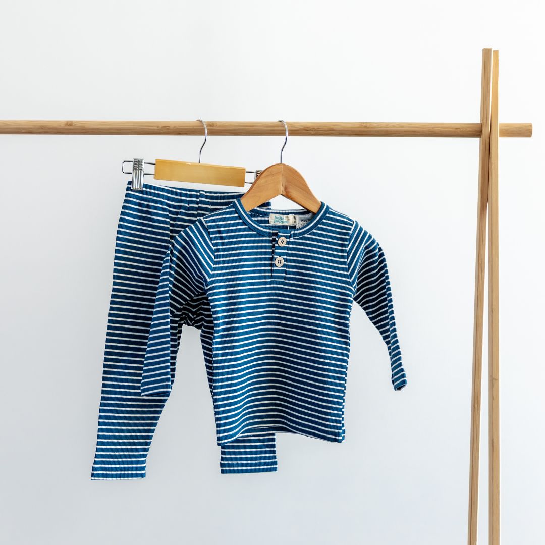 Hello Poppet Ribbed Pyjamas available at Bear & Moo