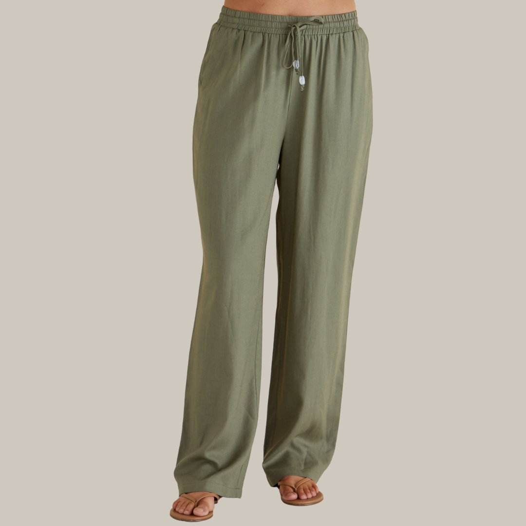 Betty Basics Zaza Relax Pant | Olive available at Bear & Moo