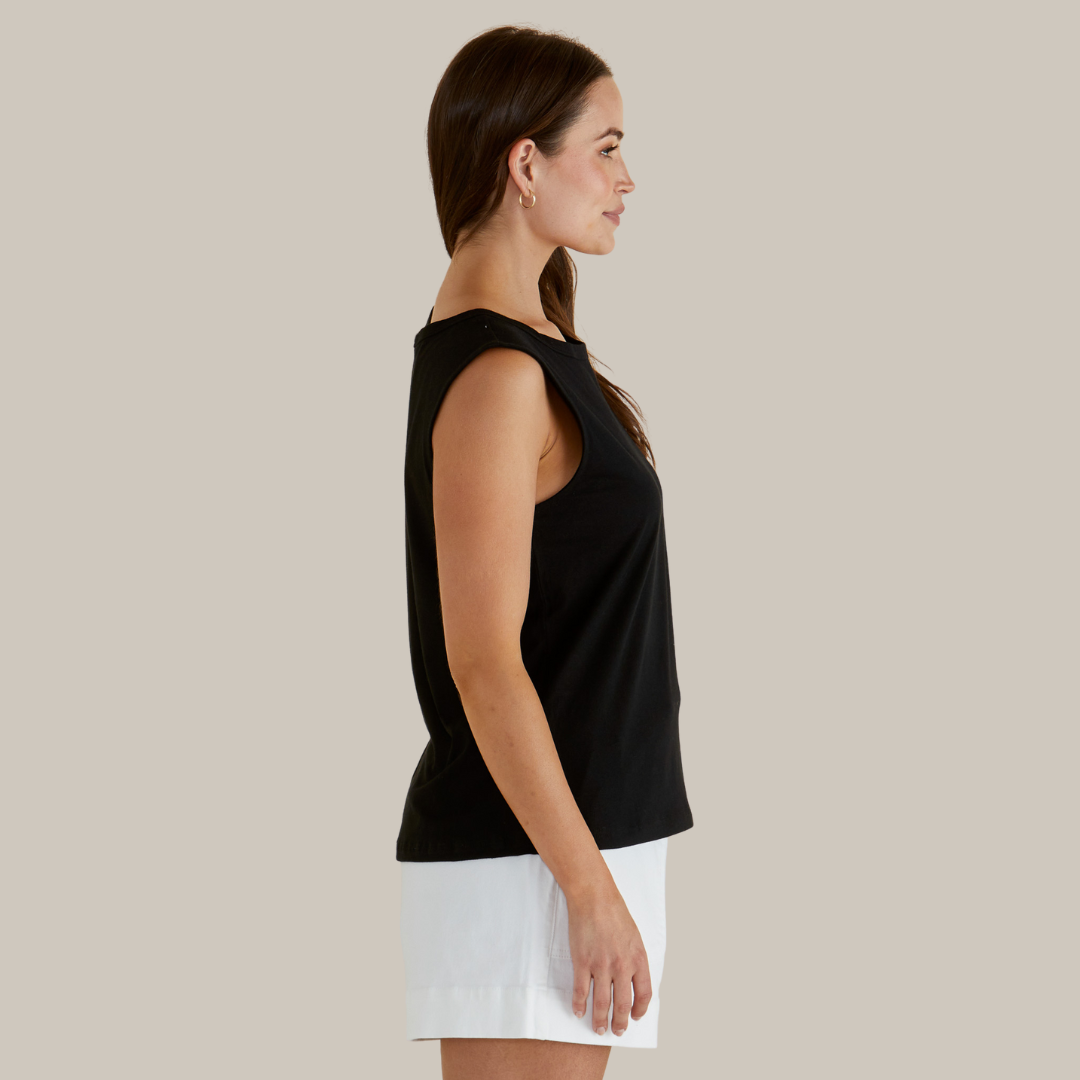 Betty Basics Jordyn Tank in Black available at Bear & Moo