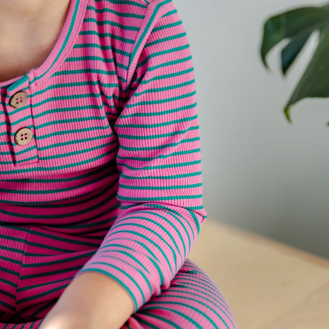Hello Poppet Ribbed Pyjamas available at Bear & Moo