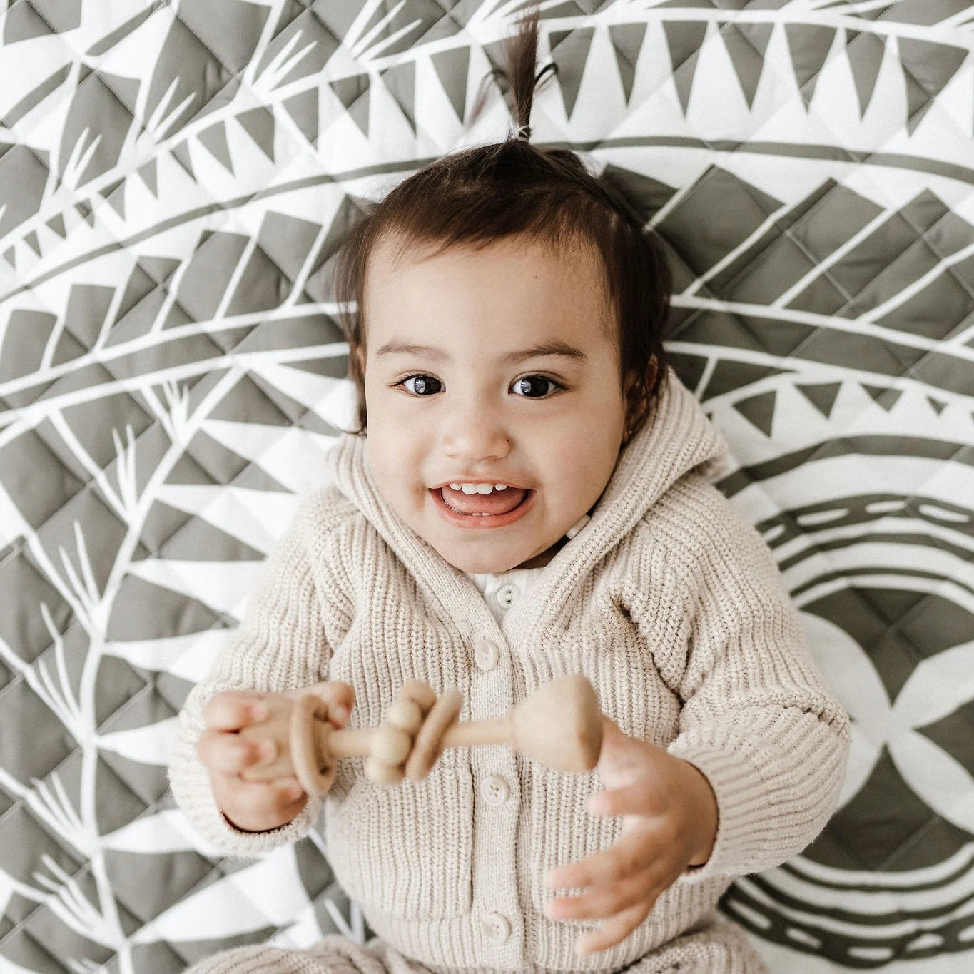 BO & KO Baby Polynesian Inspired Playmat in Olive available at Bear & Moo