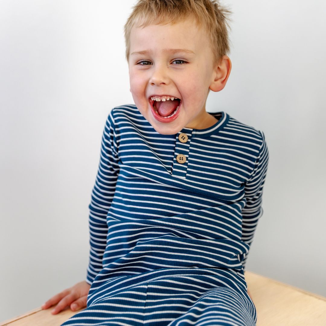 Hello Poppet Ribbed Pyjamas available at Bear & Moo