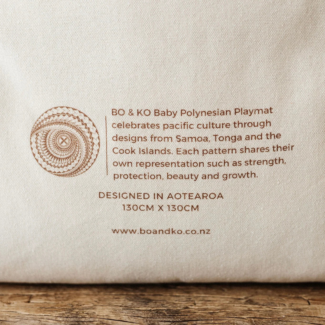 BO & KO Baby Polynesian Inspired Playmat in Rust available at Bear & Moo