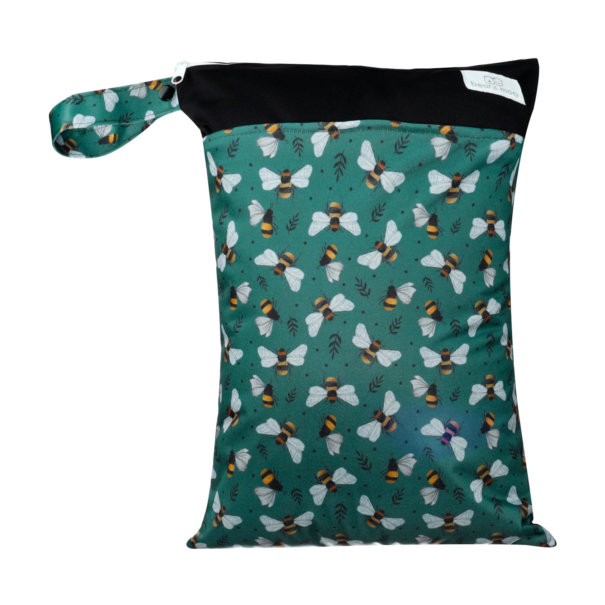 Bear & Moo Large Wet Bag | Bees & Leaves