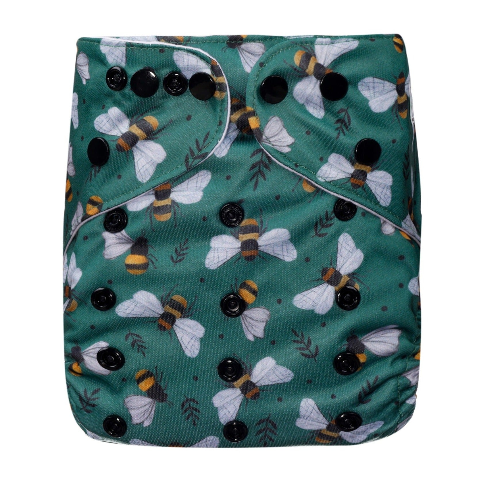 Bear & Moo Bees & Leaves Reusable Cloth Nappy | One Size Fits Most