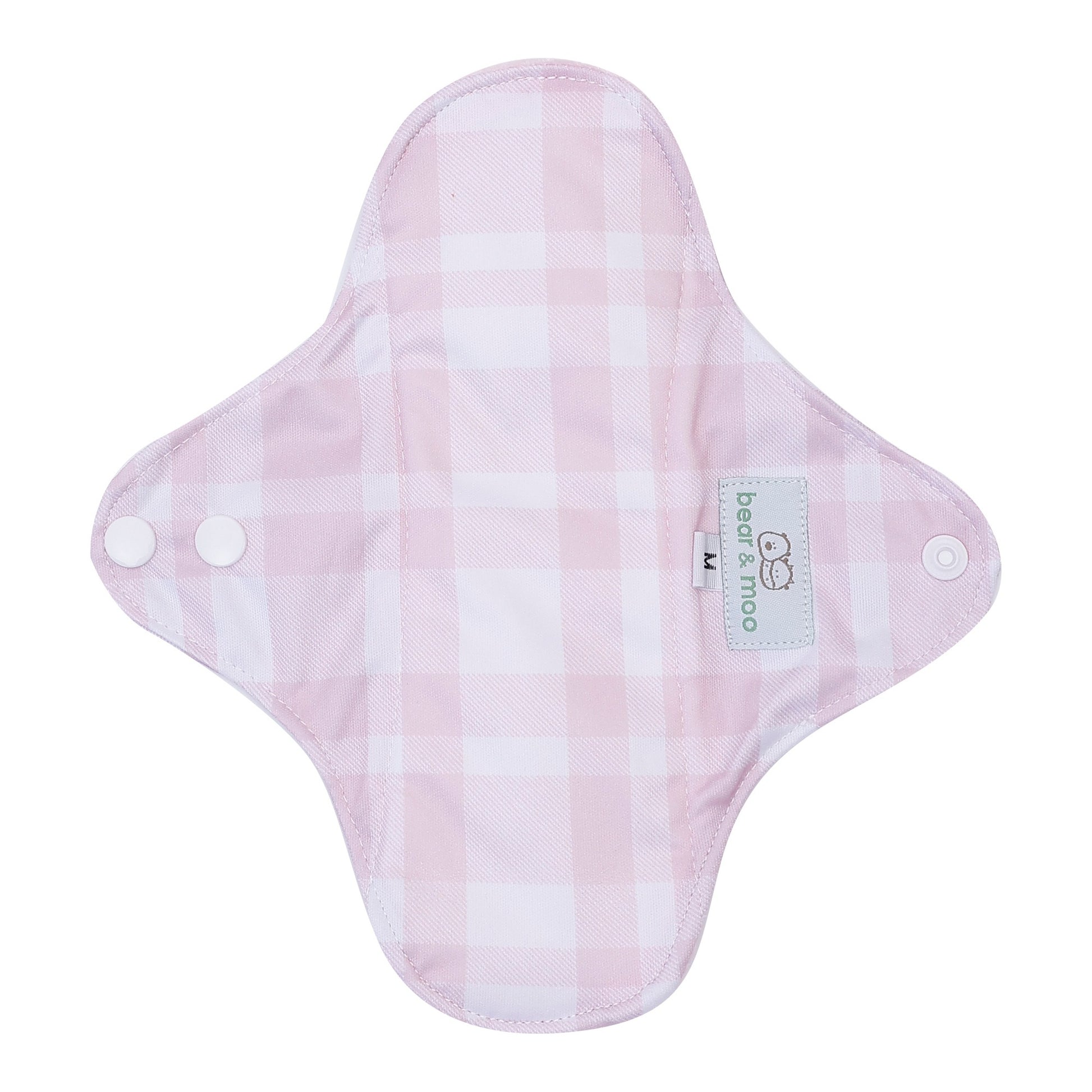 Bear & Moo Medium Reusable Sanitary Pad | Blush Gingham