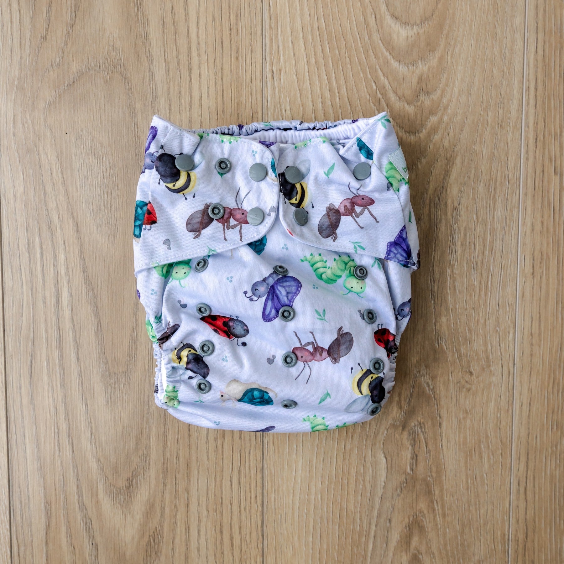 Bear & Moo Large Reusable Cloth Nappy in Bugs Life print