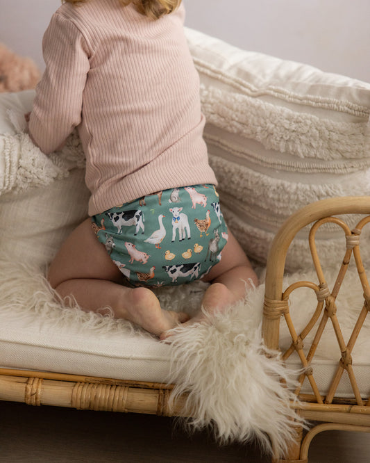 Farmyard Animals Cloth Nappy | One Size Fits Most