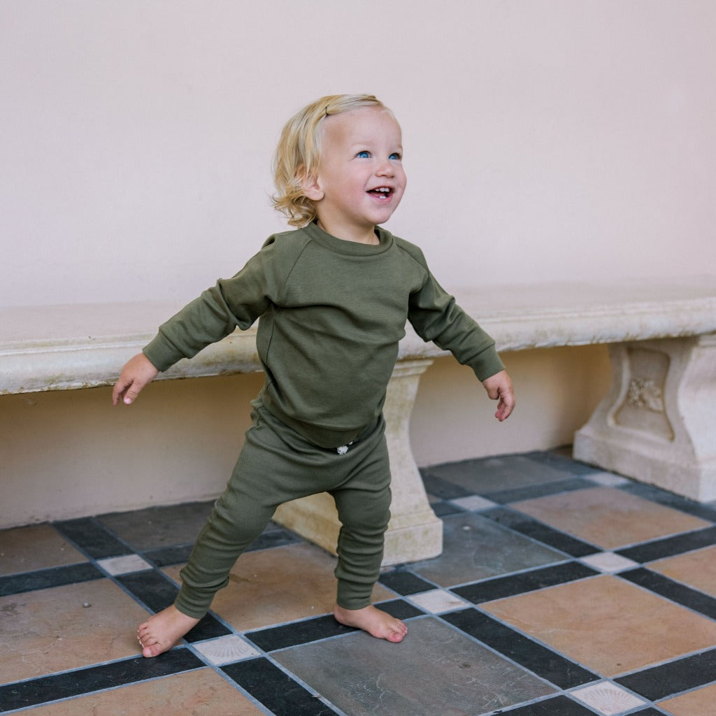 Hello Poppet Blake Pants in Olive available at Bear & Moo