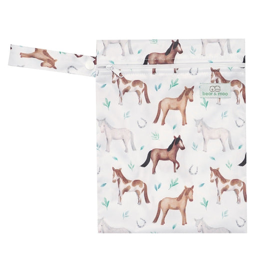 Bear & Moo Medium Wet Bag | Horses