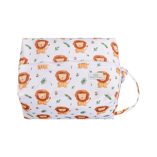 Bear & Moo Nappy Pod in Leo the Lion print