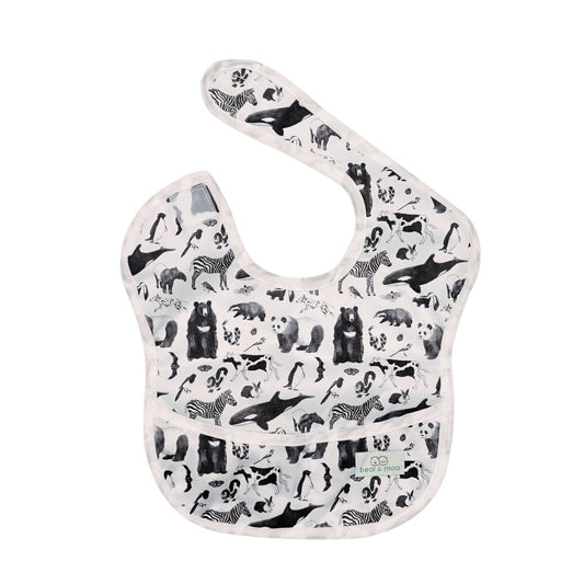 Bear & Moo Classic Bib | Monochrome Animals