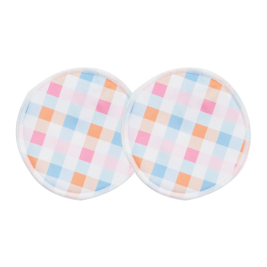 Bear & Moo Pastel Plaid Reusable Breast Pads 