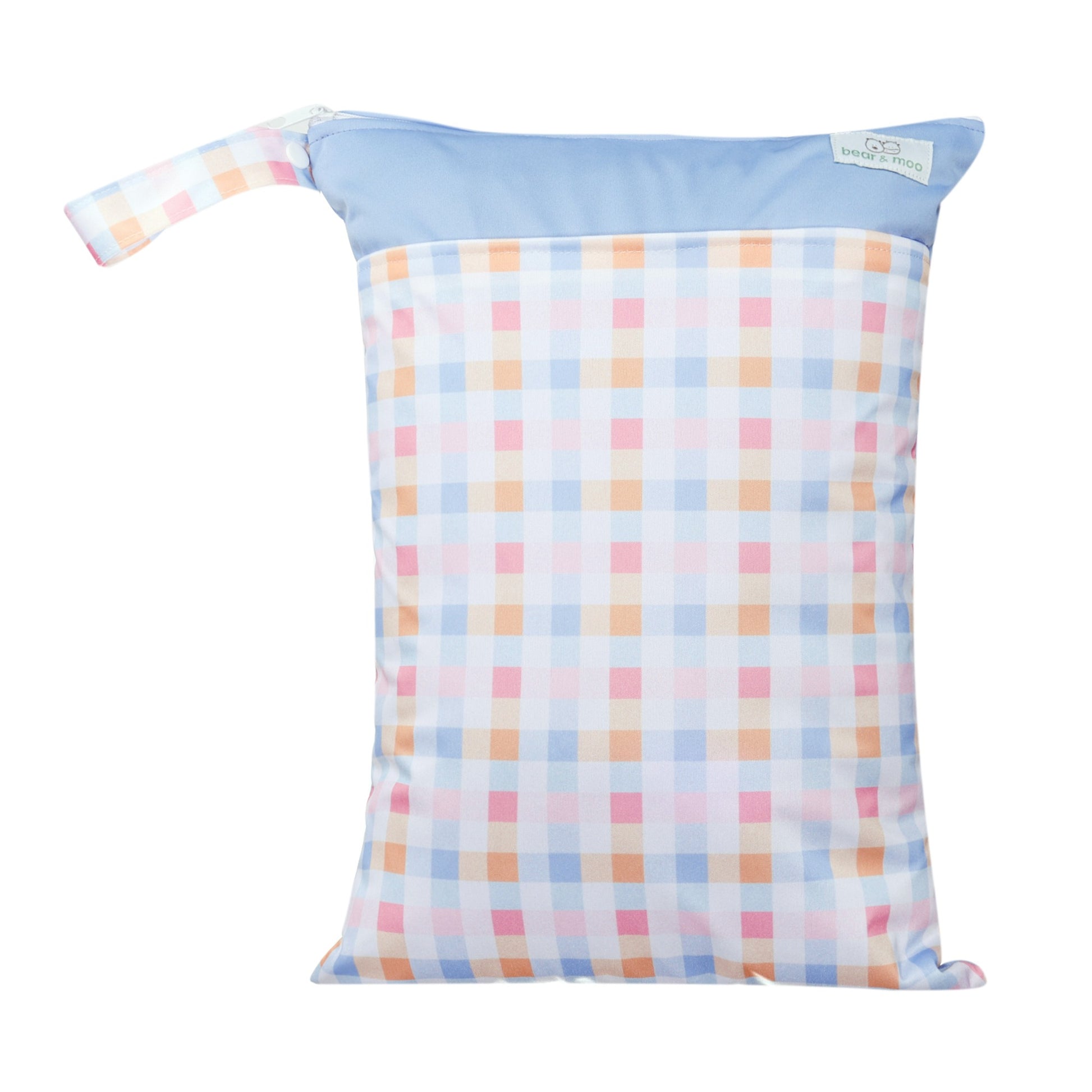 Bear & Moo Large Wet Bag | Pastel Plaid