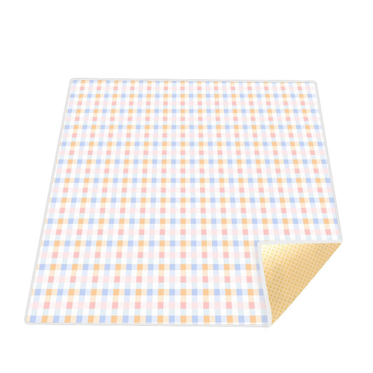 Bear & Moo Pastel Plaid Messy Mat