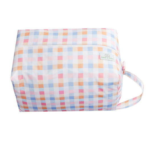 Bear & Moo Nappy Pod | Pastel Plaid 